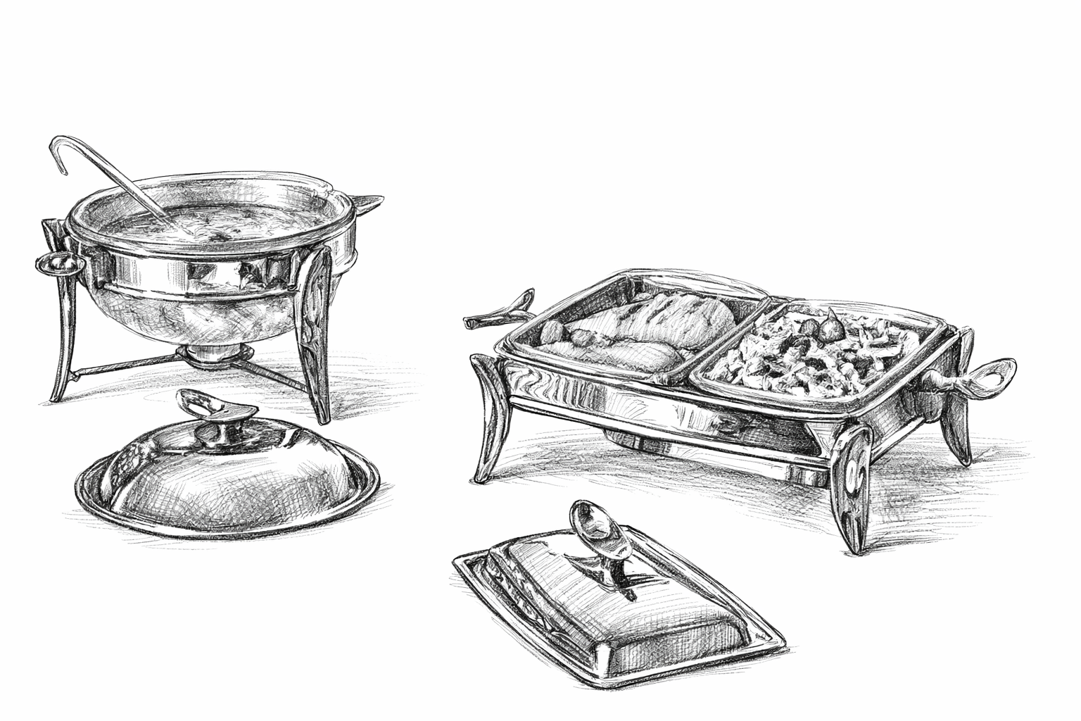 Dubbelt serveringsfat i rostfritt stål – MAT STEEL