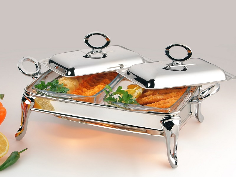 Dubbelt serveringsfat i rostfritt stål – elegant festdukning – MAT Sttel