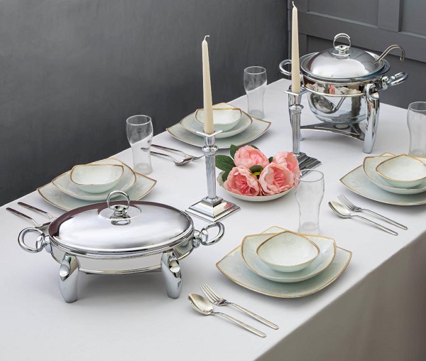 Serveringsfat oval form i rostfritt stål – elegant bordsservering – MAT Steel