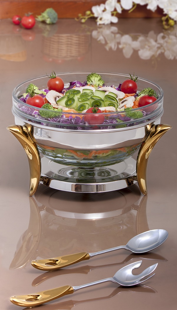 Djup serveringsskål i rostfritt stål – modern salladsservering – MAT Steel