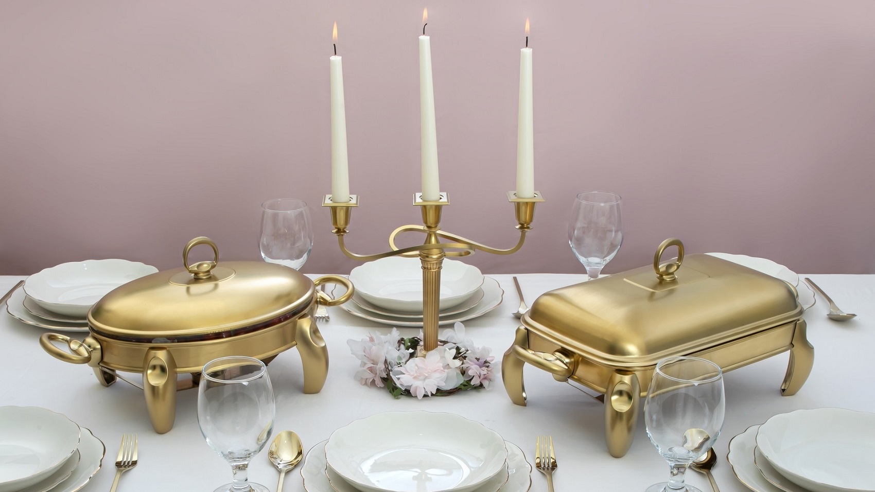 Dubbelt serveringsfat i rostfritt stål – elegant festdukning – MAT Sttel